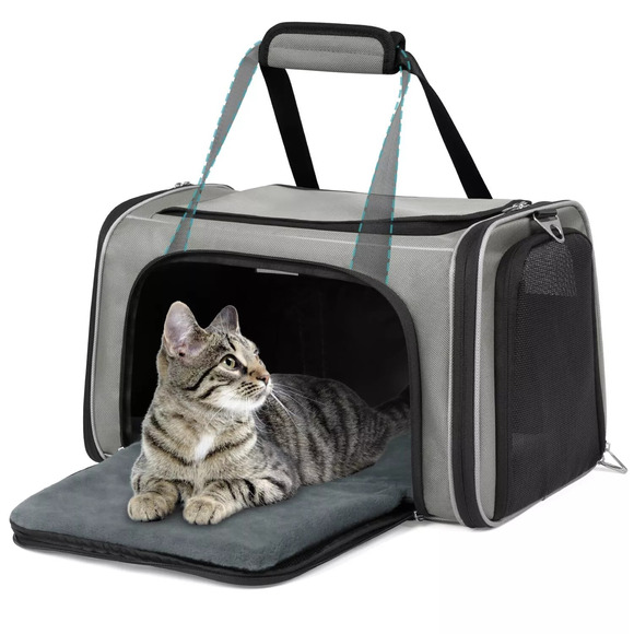 20lbs 1680D Oxford Pet Cat Carrier Airline Approved Breathable Mesh Dog Trave... - Picture 8 of 8